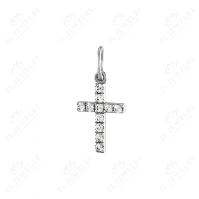 Cross in white gold with stones