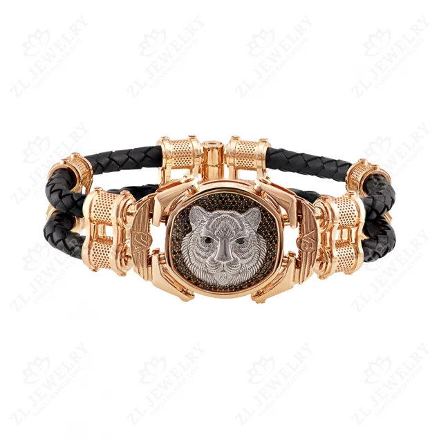 Bracelet "Tiger" on leather