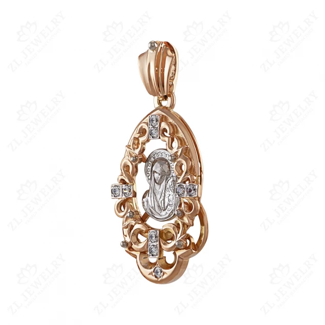 Icon &quot;Mother of God&quot; openwork with diamonds Photo-1