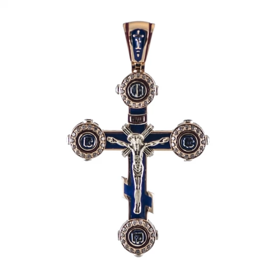 Cross &quot;Crucifixion&quot; with enamel