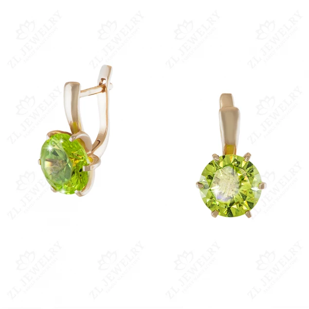 Earrings "Mood" with green stones