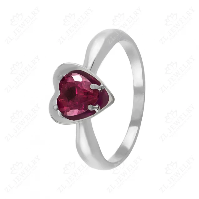 Ring &quot;Heart&quot; with a red stone