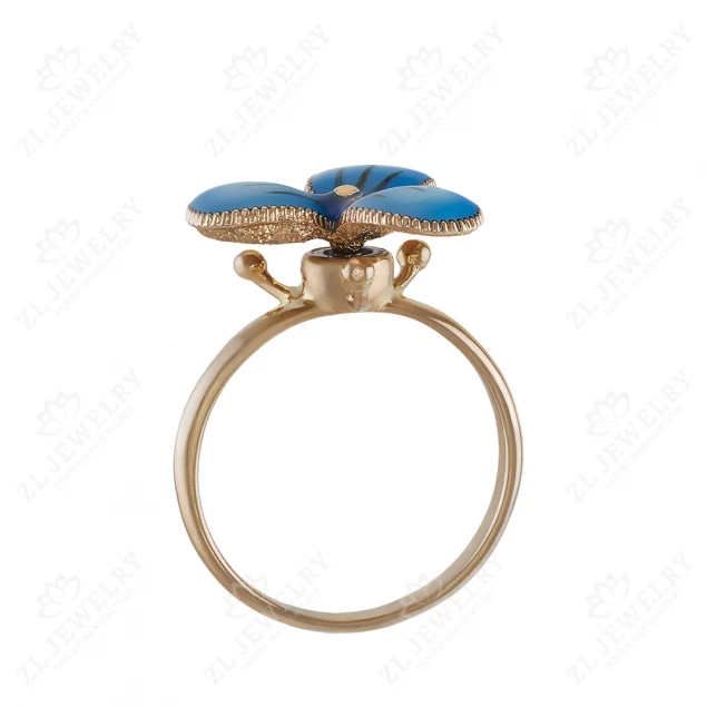 Ring &quot;Forget-me-not&quot; with enamel Photo-2