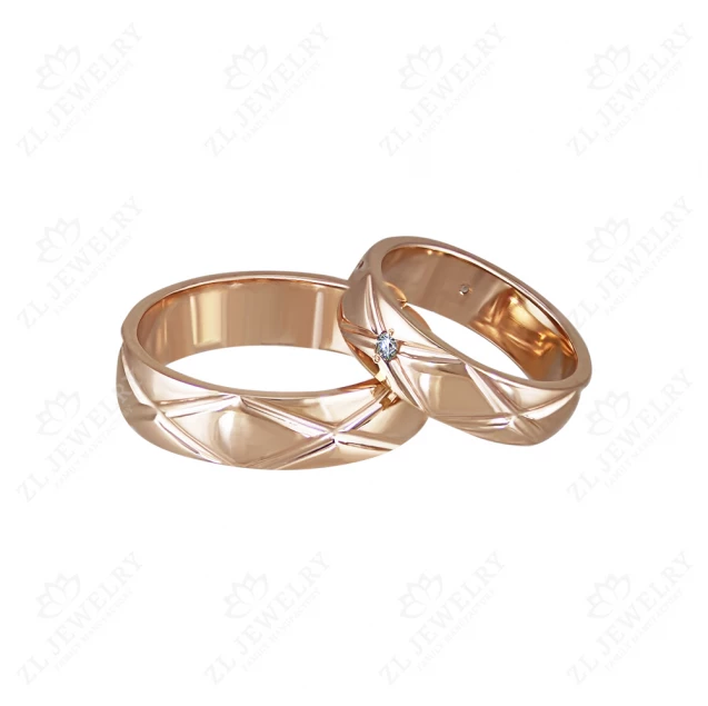 Wedding rings "Interlacing" with stones Photo-1