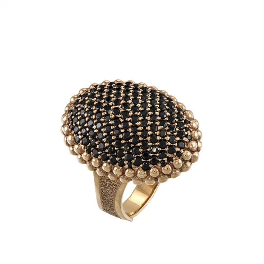 Ring &quot;Sunflower&quot; with a scattering of stones