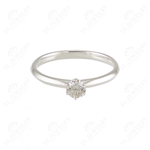Engagement ring &quot;Classic&quot; in white gold Photo-1