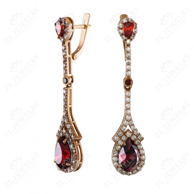Earrings "Evening Chic" with garnets