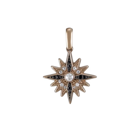 Pendant &quot;Star of Bethlehem&quot; black and white with diamonds