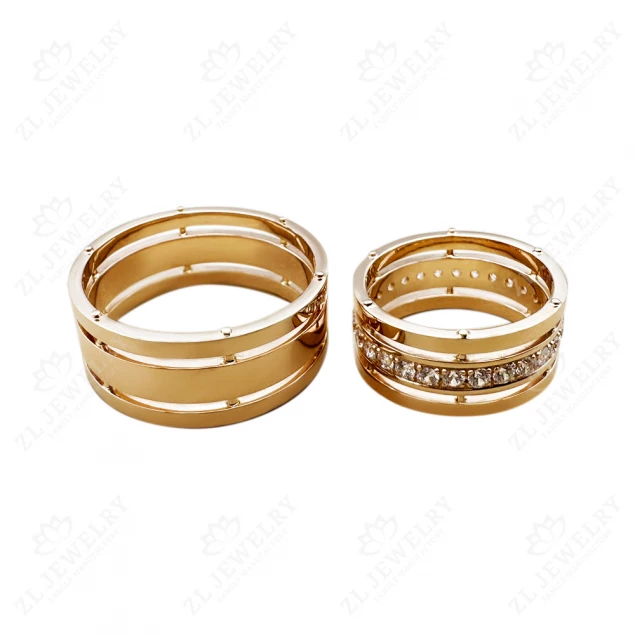 Wedding rings &quot;Music of the Heart&quot; with stones Photo-1