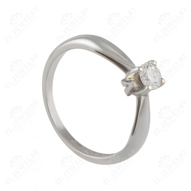 Engagement ring with initials in white gold Photo-1