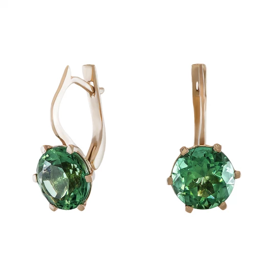 Earrings "Emilia" with green quartz
