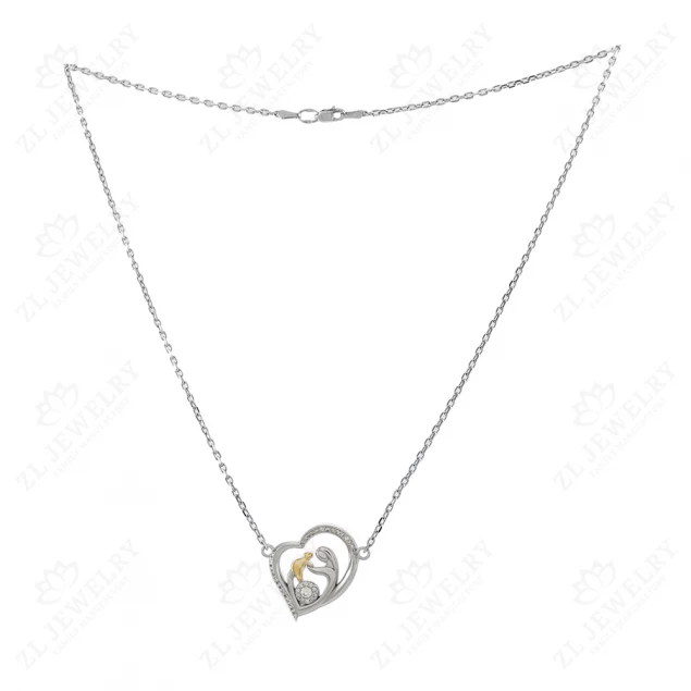 Necklace "Mother and child" with diamonds Photo-1