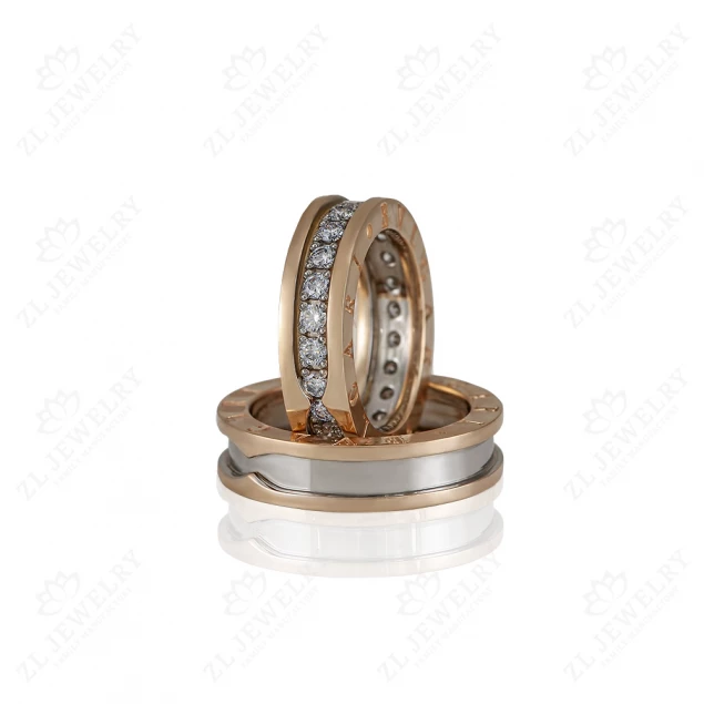 Wedding rings &quot;Status&quot; with stones Photo-1