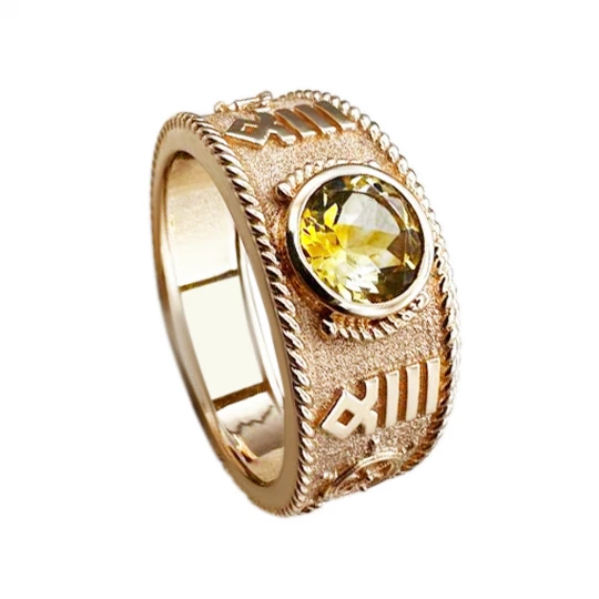 &quot;Sea Abyss&quot; ring with citrine
