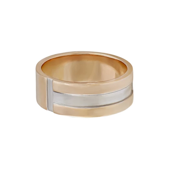 Ring with rhodium stripe