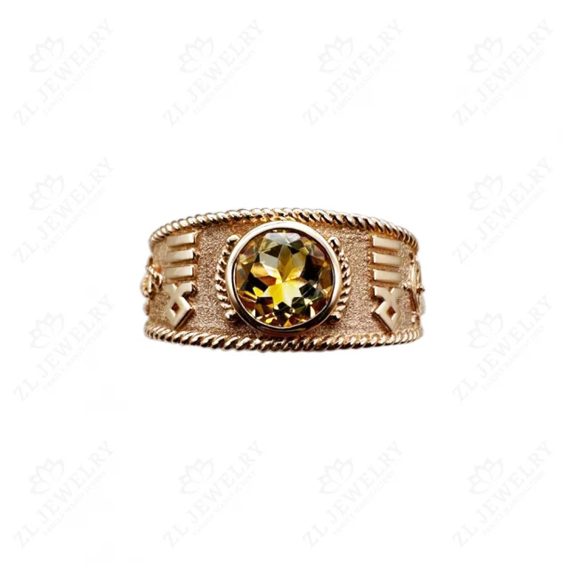 "Sea Abyss" ring with citrine Photo-1