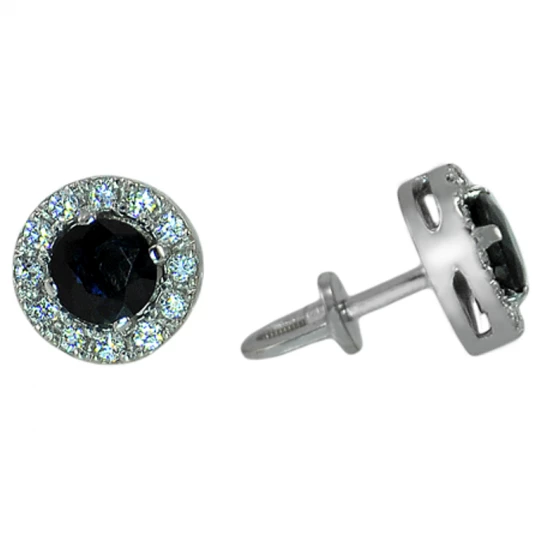 Studs with sapphires and diamonds