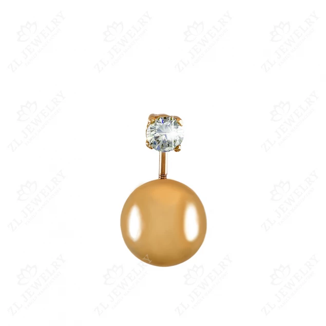 Серьги с крупными шарами и бриллиантами Photo-2