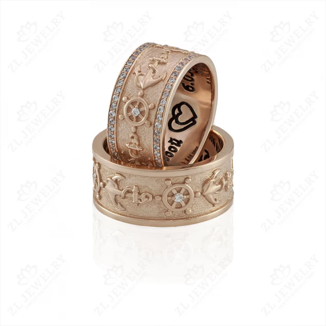 Wedding rings with anchor and helm Photo-1