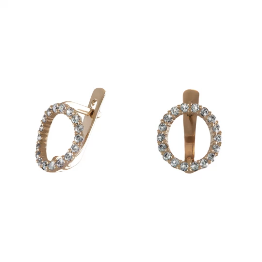 Earrings "Circle" with diamonds