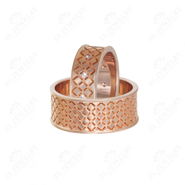 Wedding bands with ornament &quot;Small rhombus&quot; Photo-2