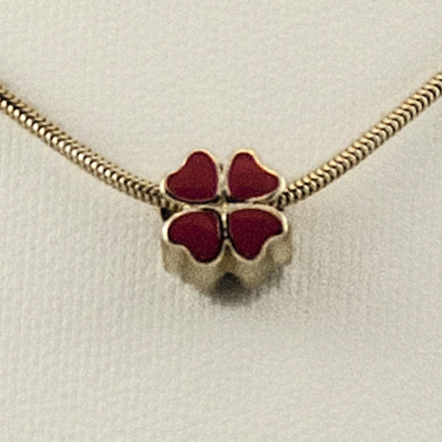 Necklace "Clover" with enamel Photo-1
