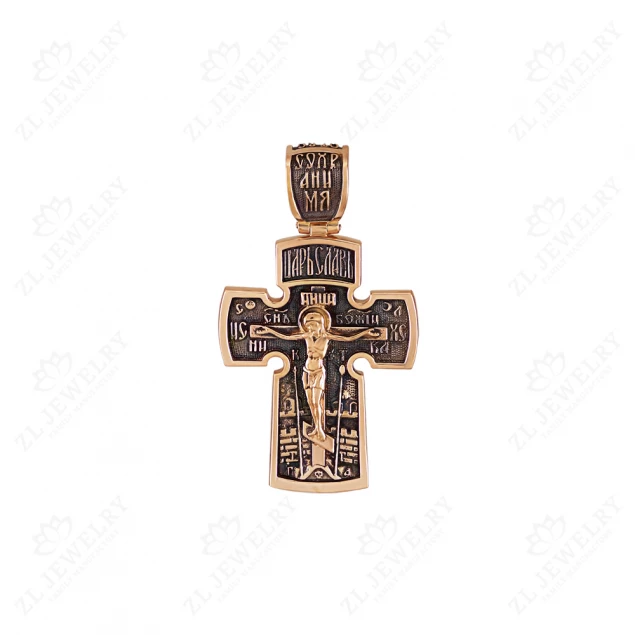 Cross &quot;Archangel Michael&quot; in red gold