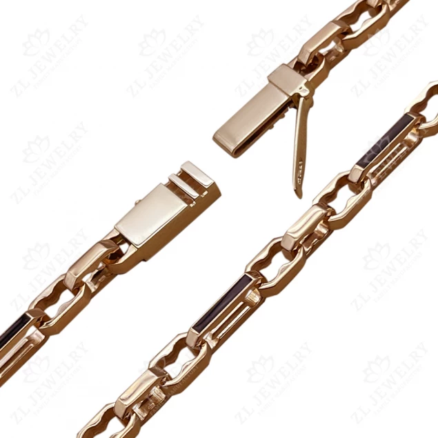 &quot;Domino&quot; chain in red gold Photo-1