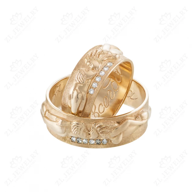 Wedding rings &quot;Kiss&quot; with diamonds Photo-3