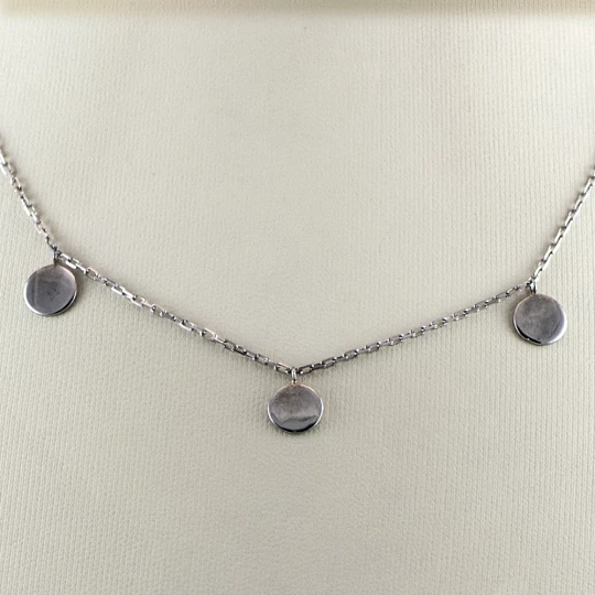 Necklace "Coins" in white gold