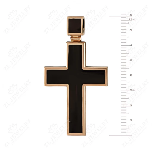 Cross with black enamel Photo-3
