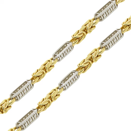Chain&quot;Foxtail&quot; with Greek infinity inlays