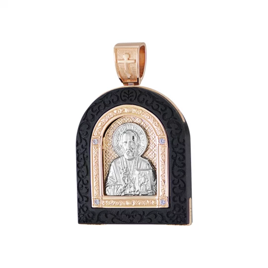 Icon with the face of St. Nicholas the Wonderworker on a wooden base