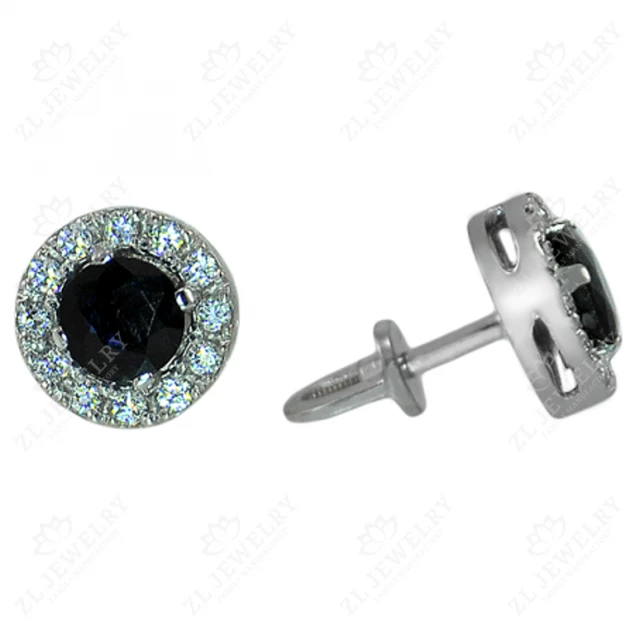Studs with sapphires and diamonds