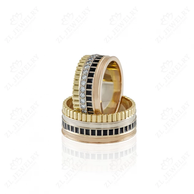 Wedding rings combined with stones Photo-1