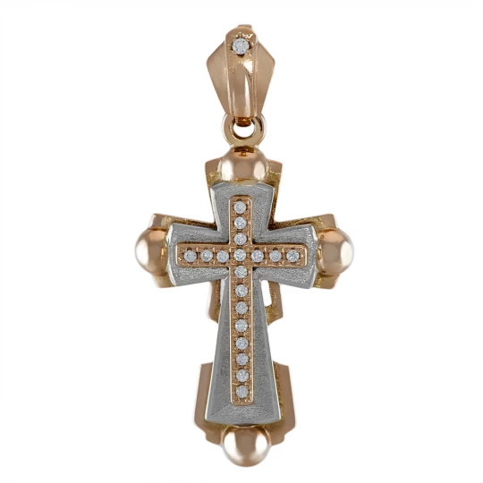 Cross with white gold overlay without Crucifix