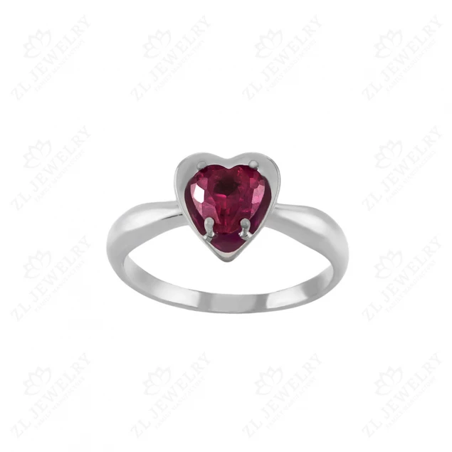 Ring &quot;Heart&quot; with a red stone Photo-1