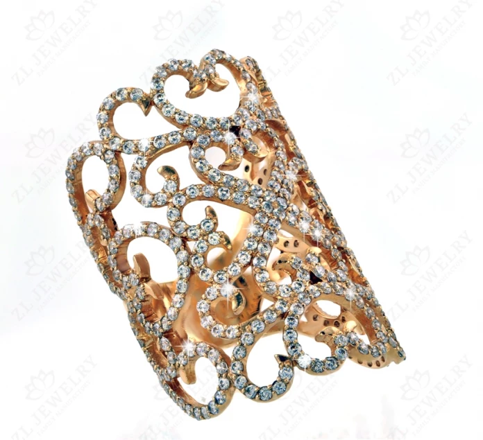 Ring &quot;Elegy&quot; openwork with diamonds