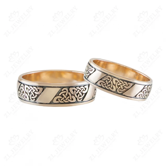 Wedding rings &quot;Trikvetr&quot; with enamel Photo-1