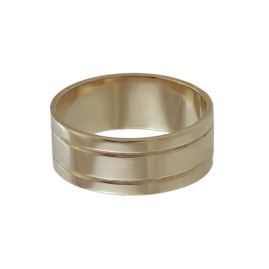 Grooved wedding rings