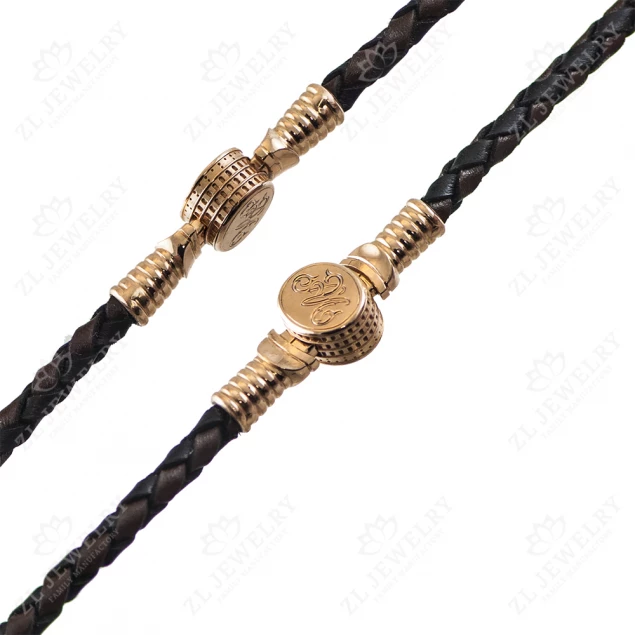 Leather rope with inserts "Army" Photo-2