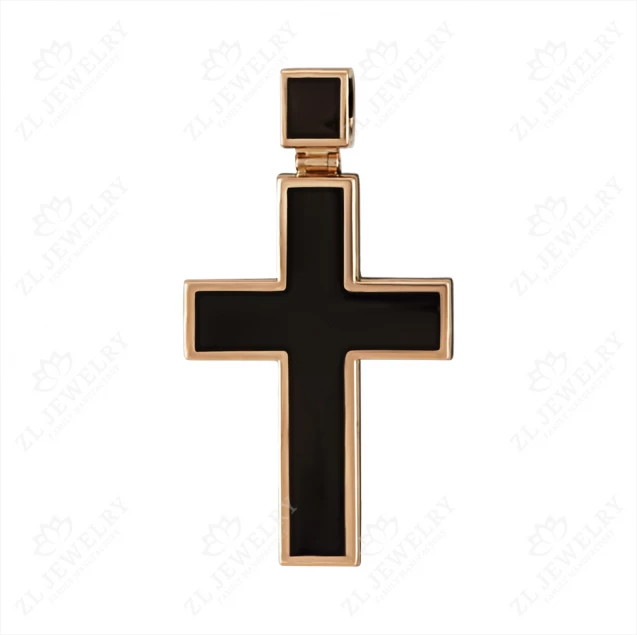 Cross with black enamel