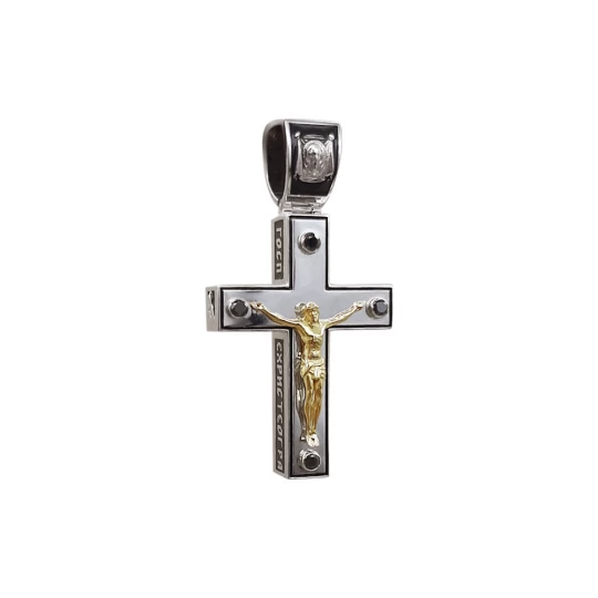 "Our Father" cross in white gold
