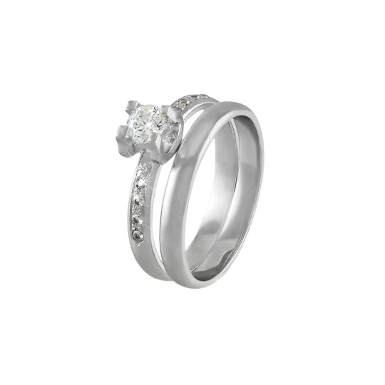 Ring &quot;Snow Tale&quot; with diamonds