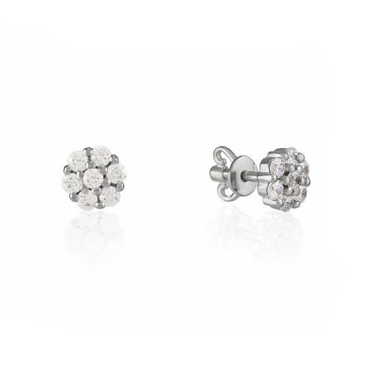 Studs "Chamomile" with stones