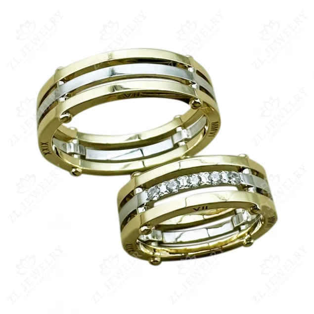 Wedding ring &quot;Lines of Destiny&quot; with stones Photo-4