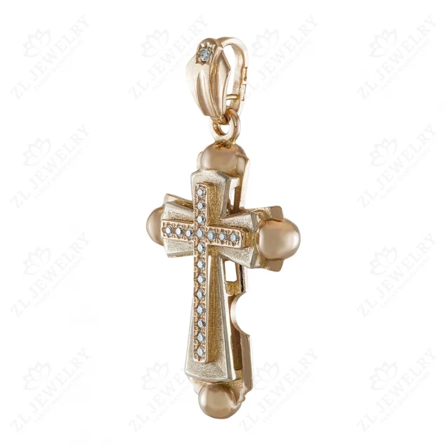 Cross with white gold overlay without Crucifix Photo-1