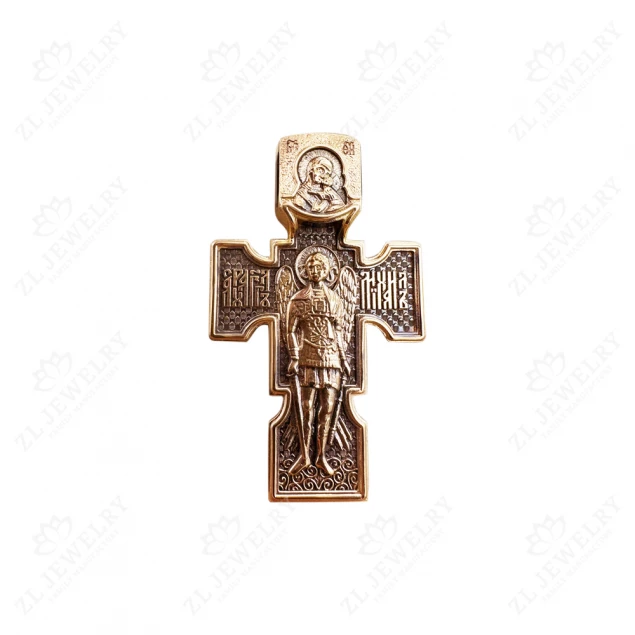 Cross with the faces of the saints from red gold Photo-1