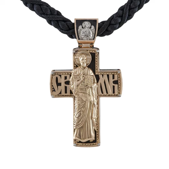 Cross from a christening on a tree with Nicholas the Wonderworker