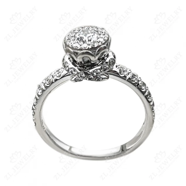 &quot;Diva&quot; engagement ring in white gold Photo-2